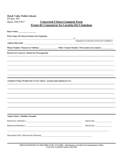 Concerned Citizen Comment Form Forma De Comentario En
