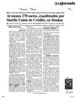 Al menos 170 socios esquilmados por Starf&iacute;n Uni&oacute;n de Cr&eacute;dito en