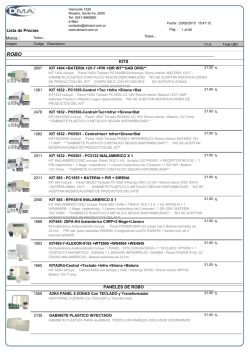 KITS PANELES DE ROBO Lista de Precios Marca :