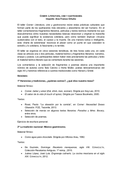 Imparte: Ana Franco Ortu&ntilde;o El taller Comer: Literatura, cine y
