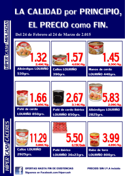 Alb&oacute;ndigas LOURI&Ntilde;O 530grs. Callos LOURI&Ntilde;O 390grs. Manos de