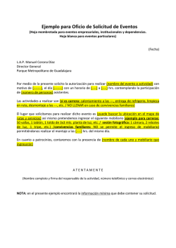 Ejemplo para Oficio de Solicitud de Eventos