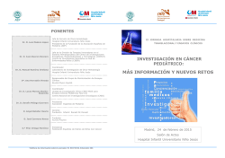 jornada investigacion cancer infantil. h ni&ntilde;o jes&uacute;s