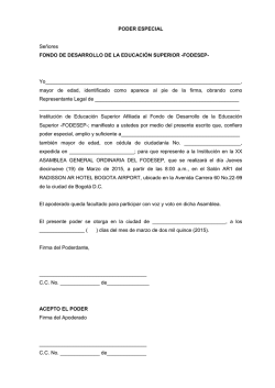 PODER ESPECIAL Se&ntilde;ores FONDO DE DESARROLLO