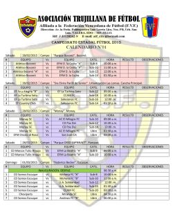 CALENDARIO N&deg;01 - Federaci&oacute;n Venezolana de F&uacute;tbol
