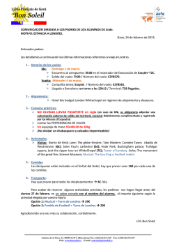 ESTANCIA A LONDRES. Gav&agrave;, 24 de febrero de 2015