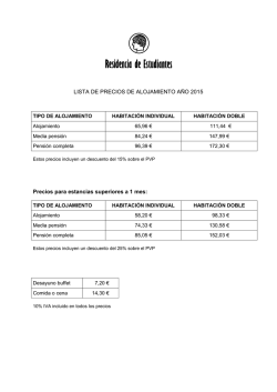 Precios - Alejandro de la Sota