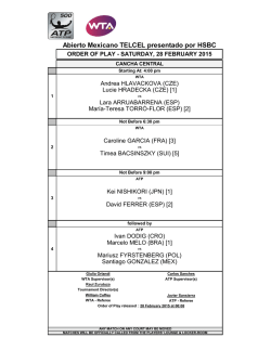 Order of Play - ATP World Tour