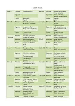 Men&uacute;s Marzo - El Puchero de Rosana