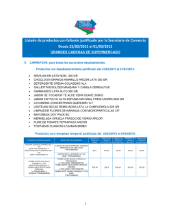 Listado de productos con faltante justificado por