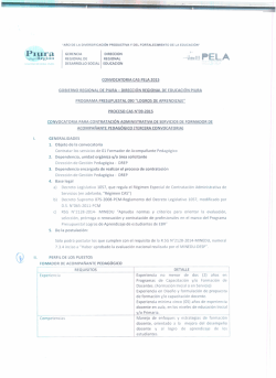 tercera convocatoria cas n 09 - pela formador de