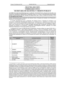 Proyectos de inversi&oacute;n aprobados en 2014