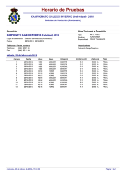 ORDEN de SALIDA por Dorsal