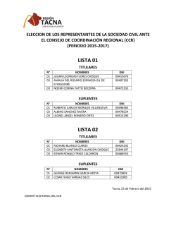 LISTA 01 LISTA 02 - Gobierno Regional de Tacna