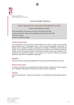 Datos salariales en la EPA - Instituto Nacional de Estadistica.