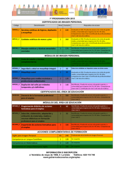 Programaci&oacute;n de cursos CNFPO las Palmas 2015