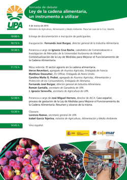 "Ley de la cadena alimentaria, un instrumento a utilizar".