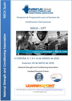 NSCA &ndash; CPT - NSCA Spain