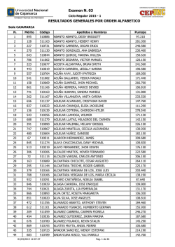 Examen N. 03 RESULTADOS GENERALES POR ORDEN