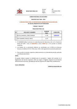 Resultado Final - JNE - Jurado Nacional de Elecciones
