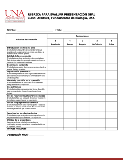 R&uacute;brica para presentaciones orales.