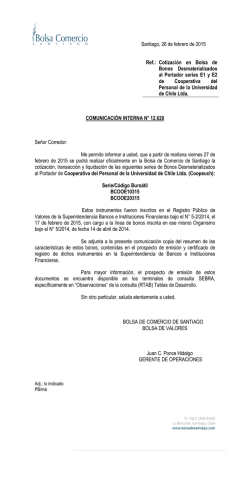 CI 12620 - Inscripci&oacute;n bonos series E1 y E2 de Coopeuch