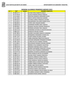 ALUMNOS PRIMEROS MEDIOS UTP-2015