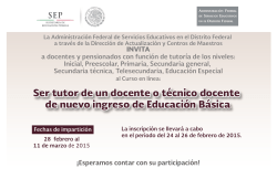 Ser tutor de un docente o t&eacute;cnico docente de nuevo ingreso