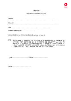 Anexo III Declaraci&oacute;n responsable no residencia