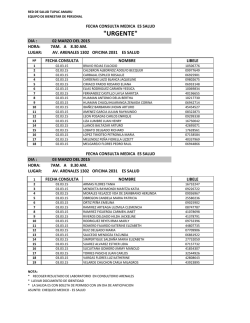 "URGENTE" - Red de Salud T&uacute;pac Amaru