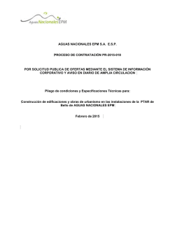 tabla de contenido o indice para un pliego de condiciones