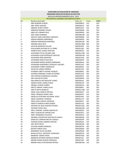 Relaci&oacute;n de alumnos con derecho al programa de becas regulares