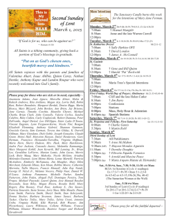 March 1, 2015 - All Saints Catholic Church