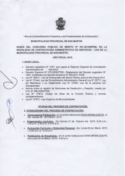 Convocatoria - Municipalidad Provincial de San Mart&iacute;n