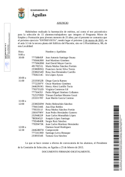 En &Aacute;guilas, , comparece ante el Sr