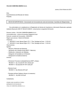 VOLCAN COMPA&Ntilde;IA MINERA S.A.A. Jueves, 26 de