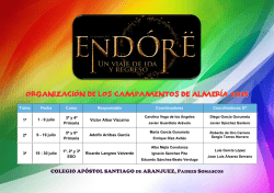 Campamentos ALMER&Iacute;A 2015, coordinadores y responsables