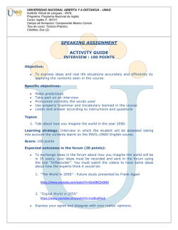 SPEAKING ASSIGNMENT ACTIVITY GUIDE