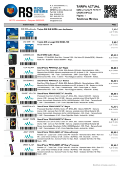 TARIFA ACTUAL - RS MicroSistemes, SL