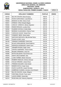 AREA: A - direcci&oacute;n general de admisi&oacute;n