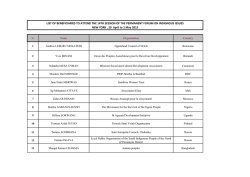 List of 2015 beneficiaries for the 14th session of the Permanent