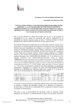 Servicio Nacional de Aduana del Ecuador www.aduana.gob.ec