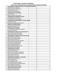 aptos para la entrevista personal resultado curricular de la