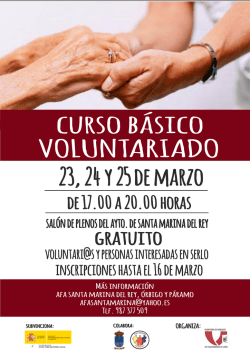 cartel curso voluntariado - AFA Santa Marina del Rey, &Oacute;rbigo y