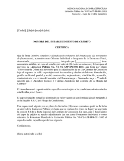 Anexo 12 &ndash; Cupo de Cr&eacute;dito Especifico