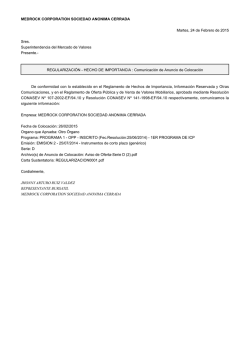 MEDROCK CORPORATION SOCIEDAD ANONIMA