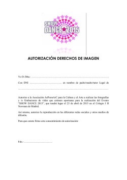 AUTORIZACI&Oacute;N DERECHOS DE IMAGEN - Show