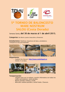 5&ordm; TORNEO DE BALONCESTO MARE NOSTRUM SALOU (Costa