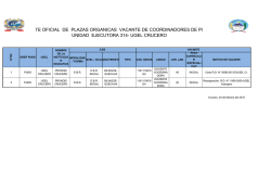 REPORTE DE PLAZAS Convocatoria PRONOEI