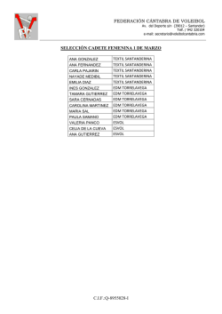Convocatoria cadete femenina - Federaci&oacute;n C&aacute;ntabra de Voleibol